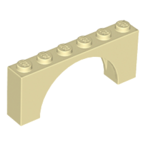 Arch, boog 1x6x2 12939 nieuw Crème (tan) (02)