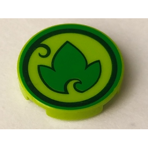 Tegel 2 x 2 Rond met Elves Earth Power Symbol 14769pb033 gebruikt lime (36)