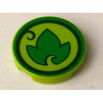 Tegel 2 x 2 Rond met Elves Earth Power Symbol 14769pb033 gebruikt lime (36)