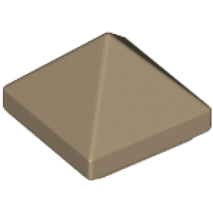 Dakpan, 45 graden 1x1x2/3 viervoudig convex 22388 nieuw Donker crème (tan) (69)