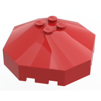 Windscherm, 6x6 octagonal overkapping 2418a gebruikt rood (05)