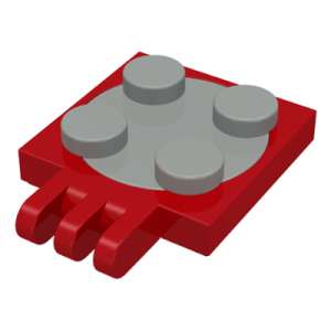 Draaitafel, 2x2 plaat met scharnier compleet met lichtgrijs bovenblad 251c01 gebruikt rood (05)