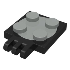 Draaitafel, 2x2 plaat met scharnier compleet met lichtgrijs bovenblad 251c01 gebruikt zwart (11)