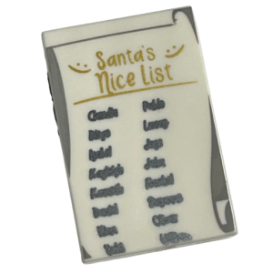 Bedrukte tegel 2x3 26603pb183 santa nice list nieuw  Wit (01)