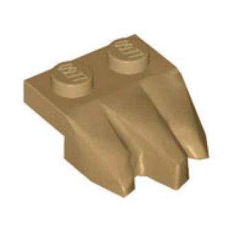 Plaat, aangepast 1x2 with 3 Claws / Rock Fingers 27261 nieuw Donker crème (tan) (69)