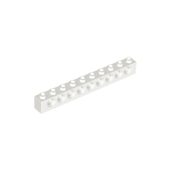 Technic, steen 1x10 2730 met 9 gaten gebruikt Wit (01)