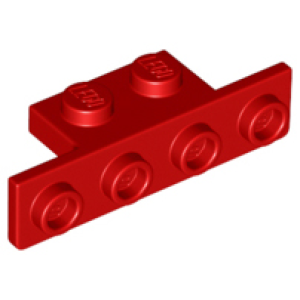  Bracket / hoekplaat 1x2 - 1x4 met 2 afgeronde hoeken onderzijde 28802 nieuw Rood (05)