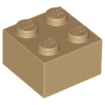 Steen 2x2 3003 gebruikt Donker crème (tan) (69)