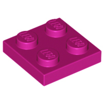 Plaat 2x2 3022 gebruikt Magenta (71)