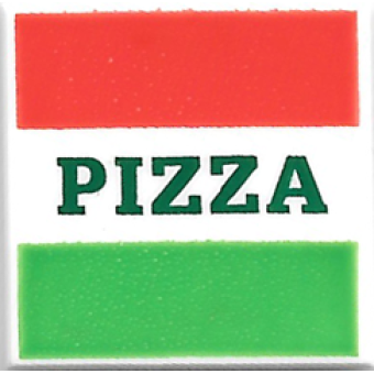 Bedrukte tegel 2x2 pizza doos 3068bpb1045  nieuw Wit (01)