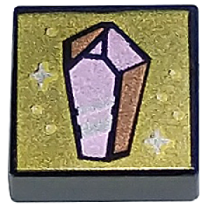 Bedrukte tegel 1x1 3070pb275 zwart (11)  Crystal on Gold nieuw