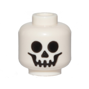 Minifiguur, Head Skull 3626cpb0001 nieuw wit (01)