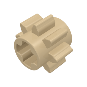 Technic, gear tandwiel 8 tanden 3647 gebruikt crème (tan) (02)