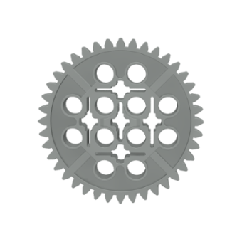 Technic, gear tandwiel 40 tanden 3649 gebruikt Licht grijs (oud) (09)