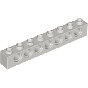 Technic, steen 1x8 met 7 gaten 3702 gebruikt Licht grijs (oud) (09)