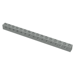 Technic, steen 1x16 met 15 gaten 3703 gebruikt Licht grijs (oud) (09)