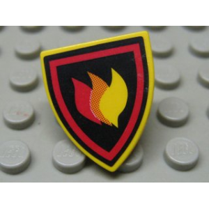 Schild driehoekig brandweer logo.