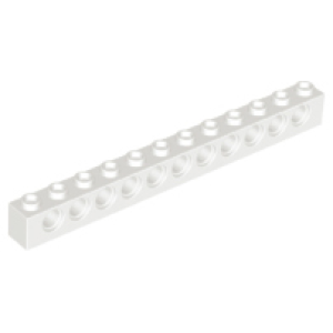 Technic, steen 1x12 3895 met 11 gaten gebruikt Wit (01)