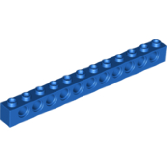 Technic, steen 1x12 3895 met 11 gaten gebruikt Blauw (07)