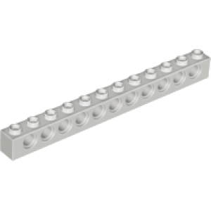 Technic, steen 1x12 3895 met 11 gaten gebruikt Licht grijs (oud) (09)