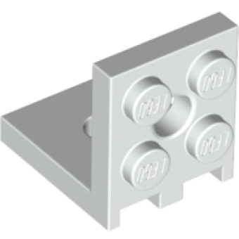 Bracket / hoekplaat 2x2 - 2x2 met 2 gaten 3956 gebruikt wit (01)