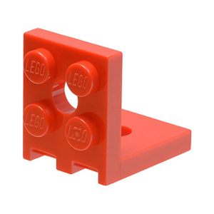 Bracket / hoekplaat 2x2 - 2x2 met 2 gaten 3956 gebruikt rood (05)