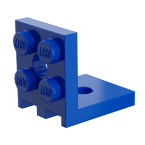 Bracket / hoekplaat 2x2 - 2x2 met 2 gaten 3956 gebruikt blauw (07)