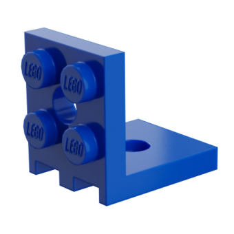 Bracket / hoekplaat 2x2 - 2x2 met 2 gaten 3956 gebruikt blauw (07)