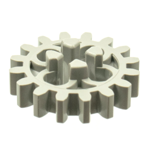 Technic, gear tandwiel 16 tanden oude stijl ronde gaten 4019 gebruikt Licht grijs (oud) (09)