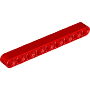 Technic, liftarm 1x9 40490 gebruikt Rood (05)