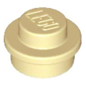 Plaat, rond 1x1 4073 gebruikt Crème (tan) (02)