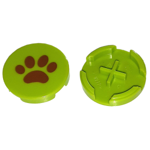 Tegel 2 x 2 Rond met Paw Print 4150pb084 gebruikt lime (36)