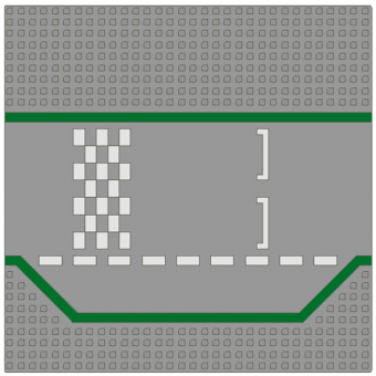 Wegenplaat met start en finishplaats 32x32 425p01. gebruikt