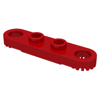 Technic, Plaat 1x4 with Toothed Ends 4263 gebruikt Rood (05)