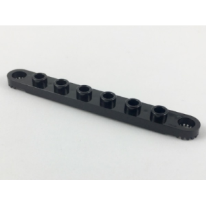 Technic, plaat 1x8 with toothed ends 4442 gebruikt zwart (11)