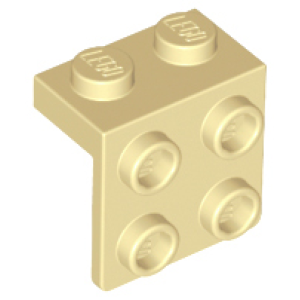 Bracket / hoekplaat 1x2 - 2x2 44728 gebruikt crème (tan) (02)