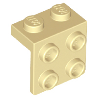 Bracket / hoekplaat 1x2 - 2x2 44728 gebruikt crème (tan) (02)