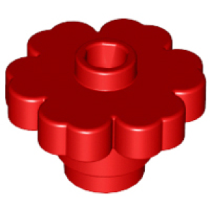 Bloem 2x2 met afgeronde open noppen 4728 gebruikt Rood (05)