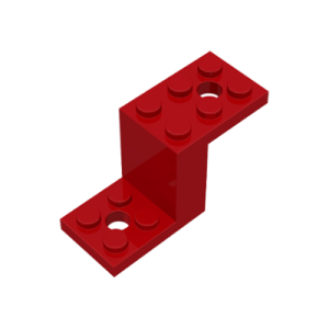 Bracket / hoekplaat 2x5x2.3 zonder studhouder aan de binnenzijde 6087 gebruikt rood (05)