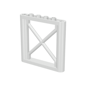 Support, rechthoekige balk met kruis 1x6x5 64448 gebruikt wit (01)
