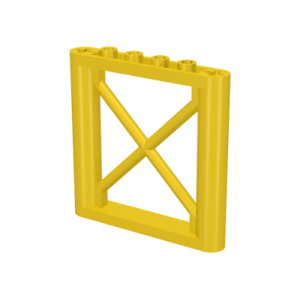Support, rechthoekige balk met kruis 1x6x5 64448 gebruikt geel (03)