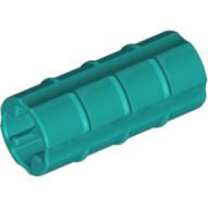 Technic, as connector 2L geribbeld 6538b Gebruikt Donker turquoise (39)