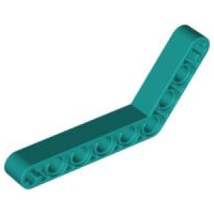 Technic, liftarm 1x9 (6-4) gebogen 6629 gebruikt Donker turquoise (39)