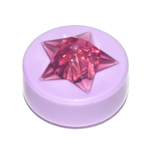 Tegel, rond 1x1 72046pb01 Lavendel (154) Trans-Dark Pink Star