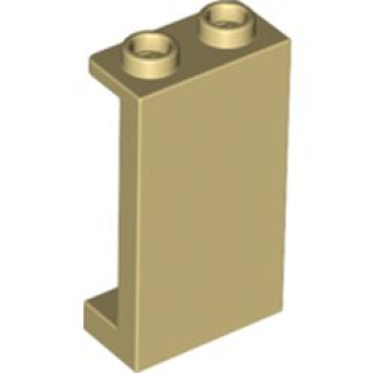 Paneel, 1x2x3 87544 met open studs en met zijsteunen Nieuw Crème (tan) (02)