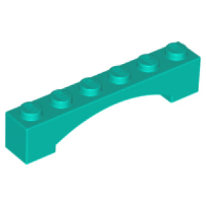 Arch, boog 1x6 92950 nieuw Donker turquoise (39)