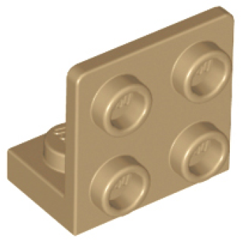  Bracket / hoekplaat 1x2 - 2x2 omgekeerd 99207 nieuw Donker crème (tan) (69)