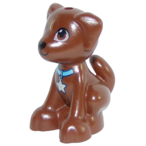 puppy, zitten met zwarte neus en Medium Azure halsband 27986pb01 nieuw bruin roodachtig (88)