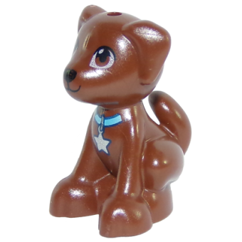 puppy, zitten met zwarte neus en Medium Azure halsband 27986pb01 nieuw bruin roodachtig (88)