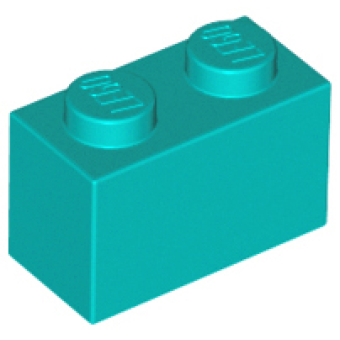 Steen 1x2 3004 gebruikt donker turquoise (39)